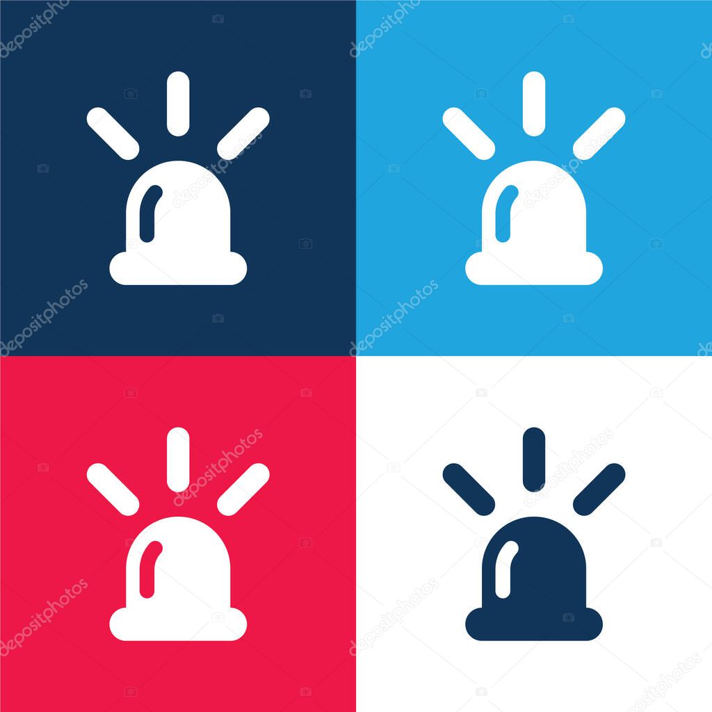 Alarm blue and red four color minimal icon set