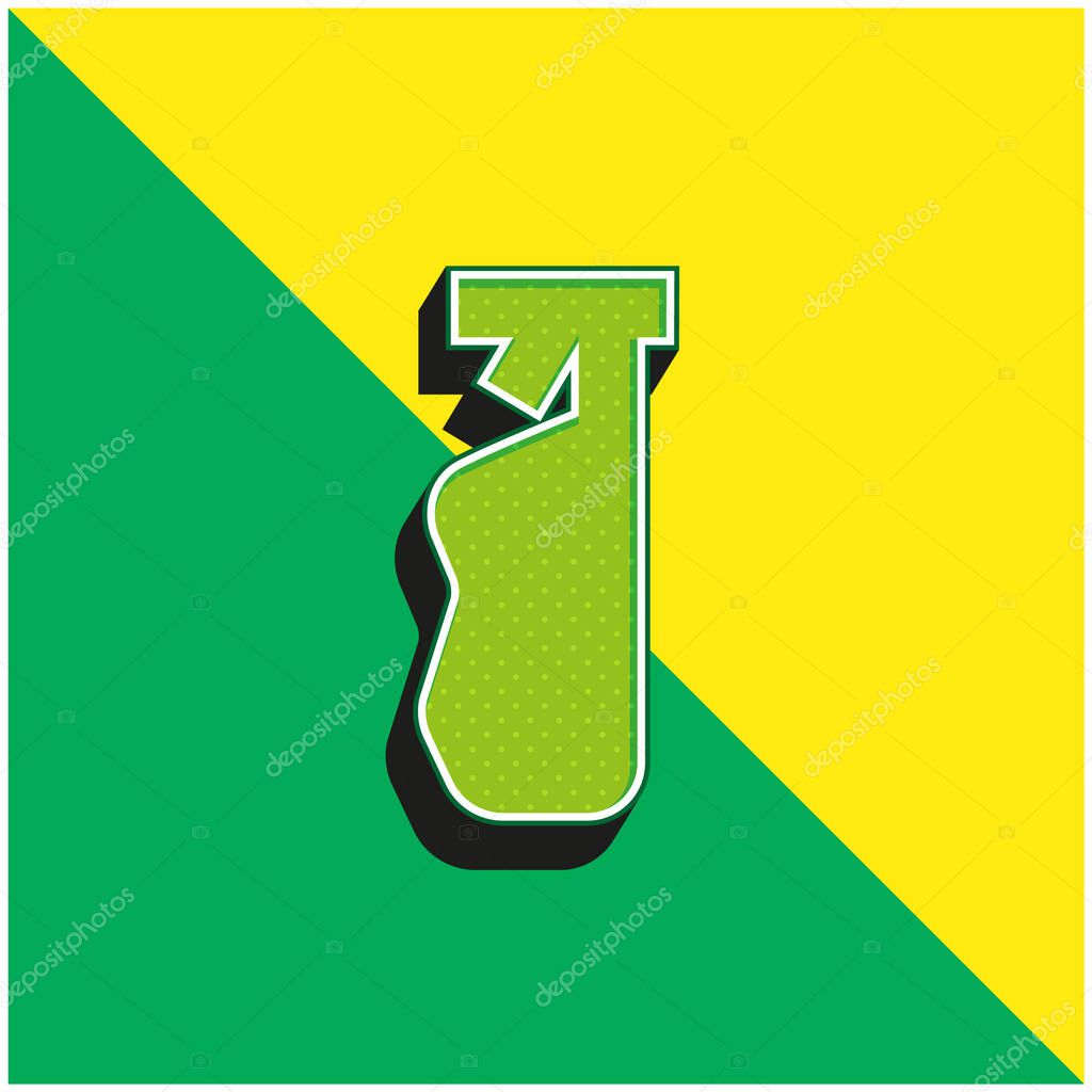 Bottle Green and yellow modern 3d vector icon logo