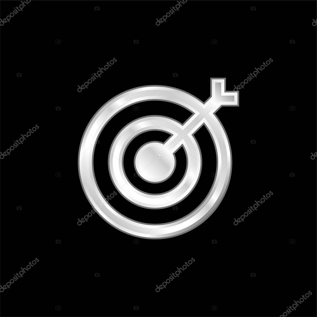Archery silver plated metallic icon