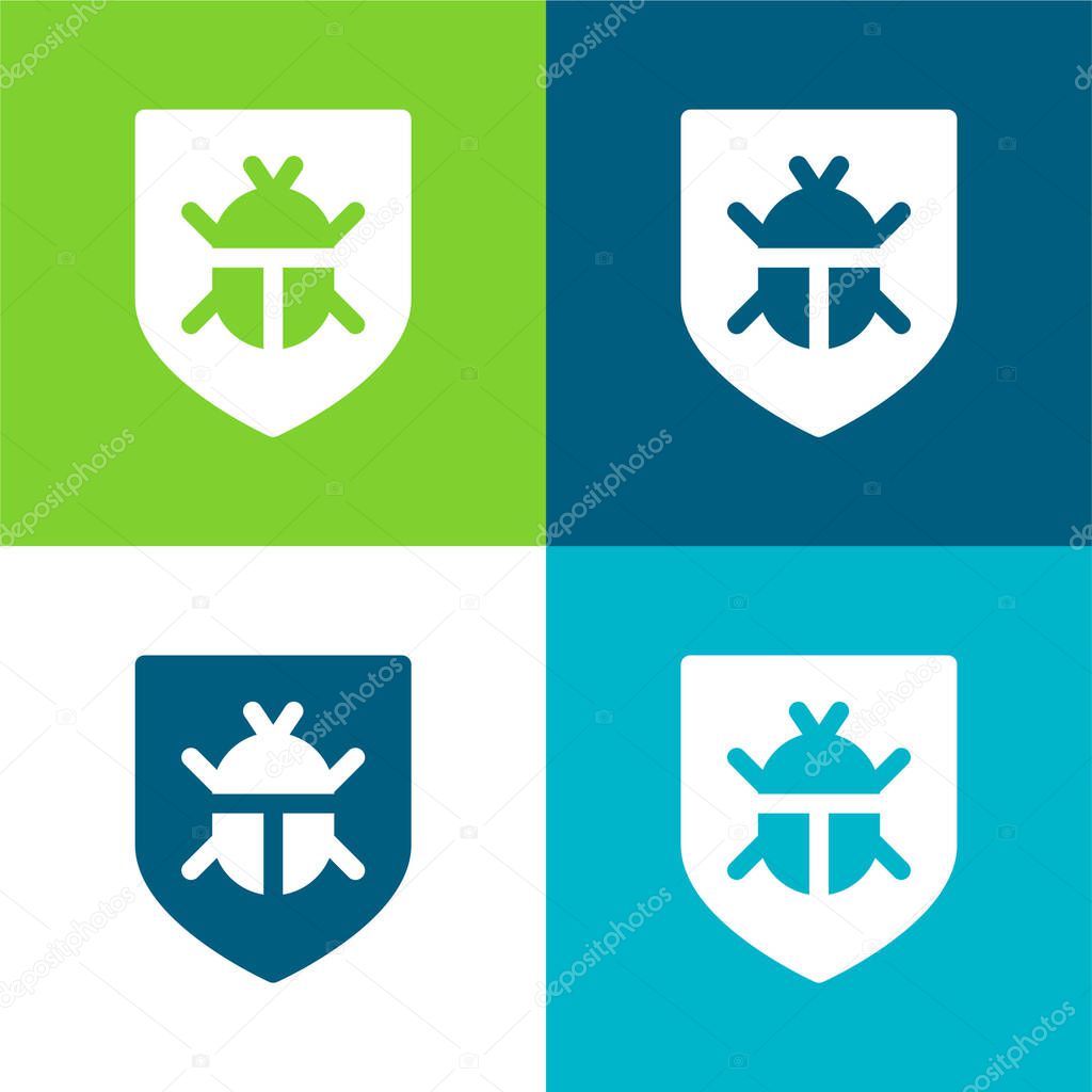 Antivirus Flat four color minimal icon set