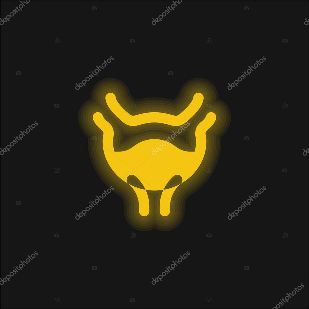 Bladder yellow glowing neon icon