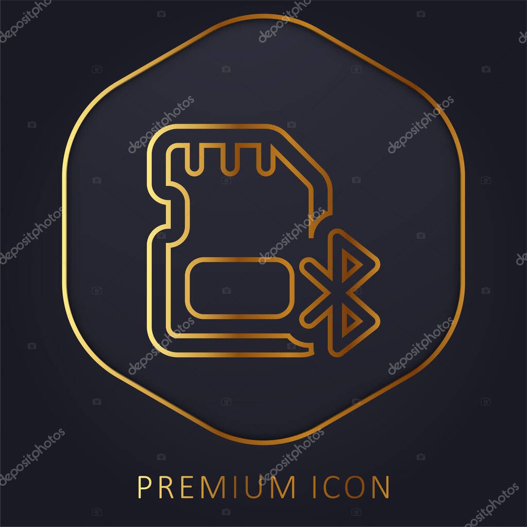 Bluetooth golden line premium logo or icon