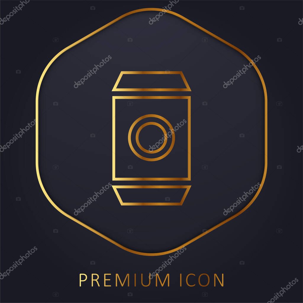 Beverage golden line premium logo or icon