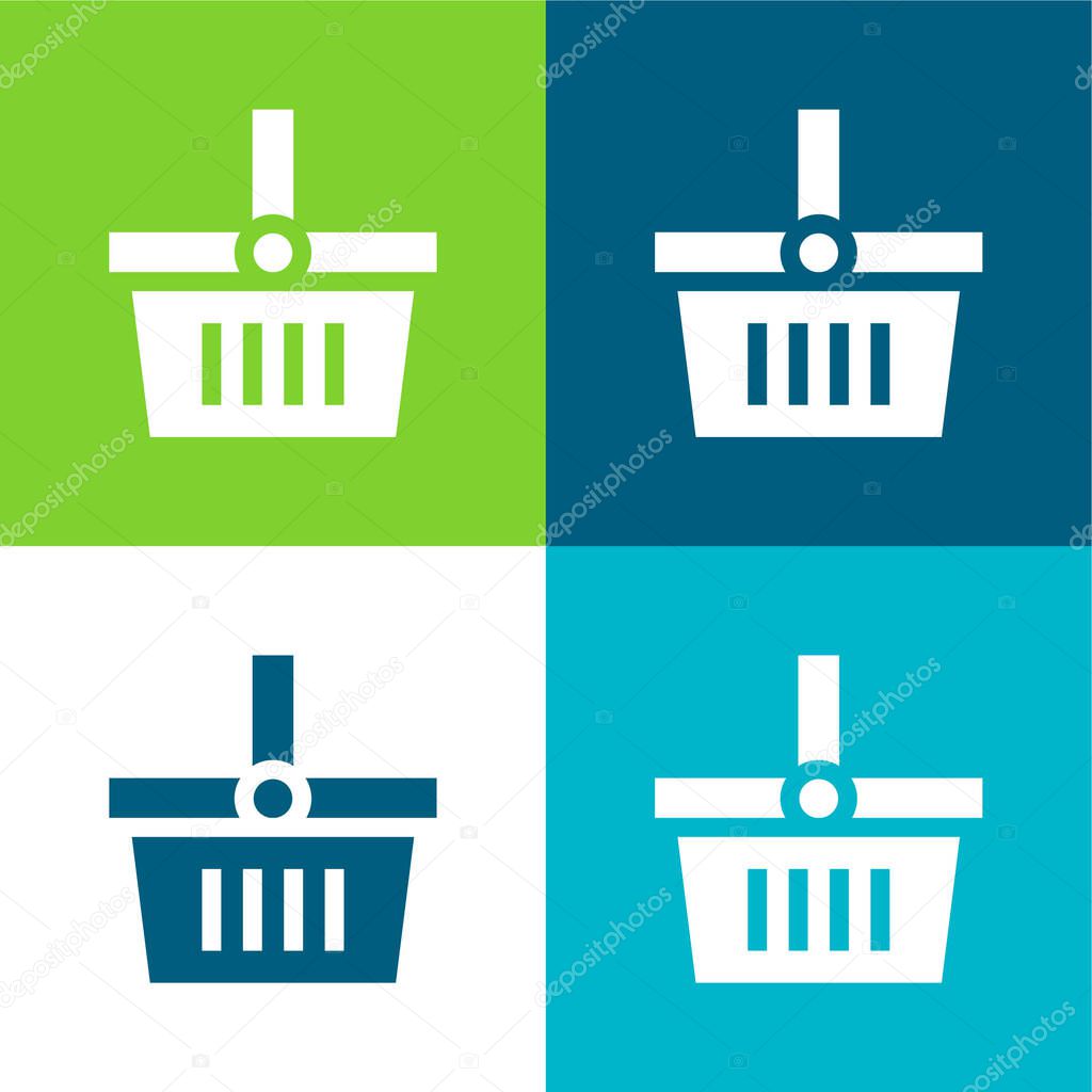 Basket Flat four color minimal icon set