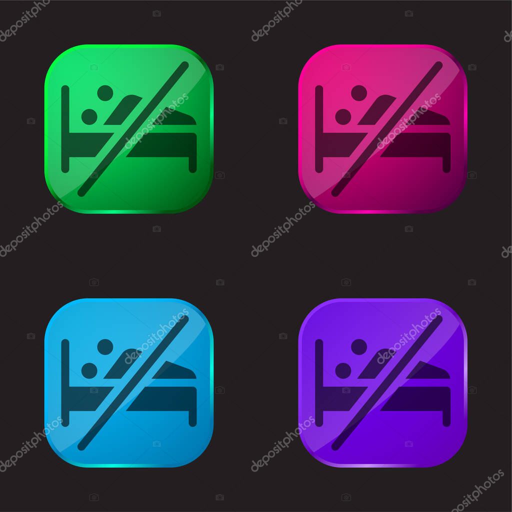 Abstinence four color glass button icon