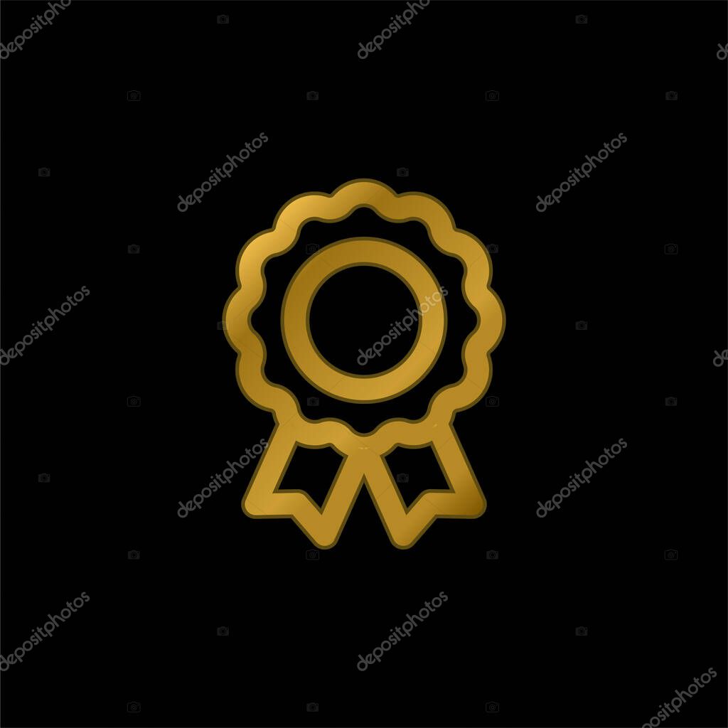 Badge gold plated metalic icon or logo vector
