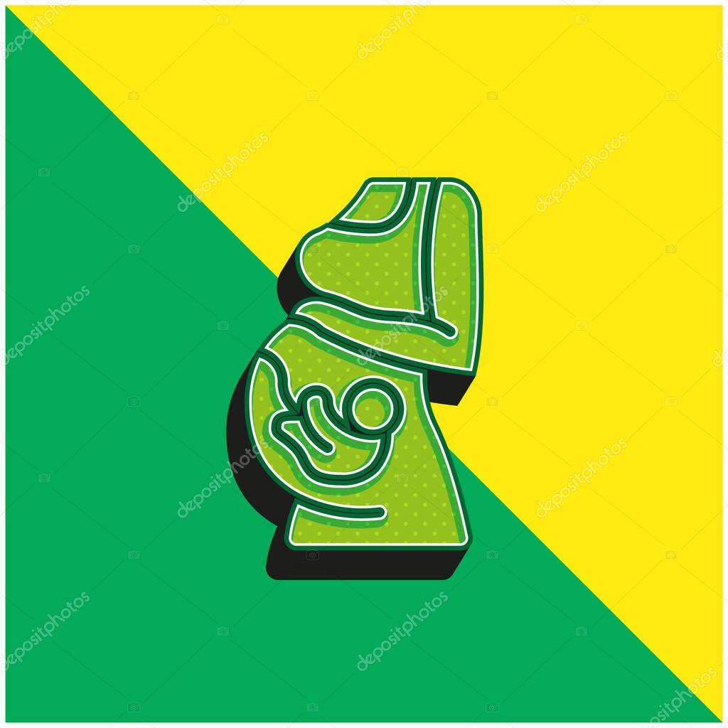 Baby Green and yellow modern 3d vector icon logo