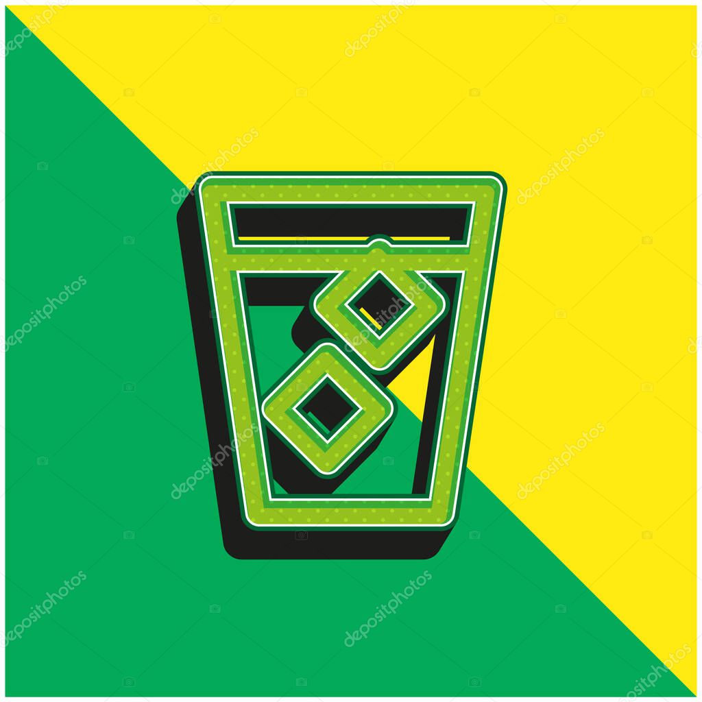 Big Spirit Green and yellow modern 3d vector icon logo