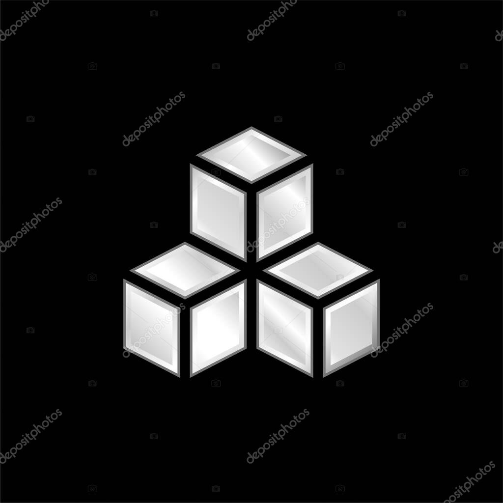 3d silver plated metallic icon