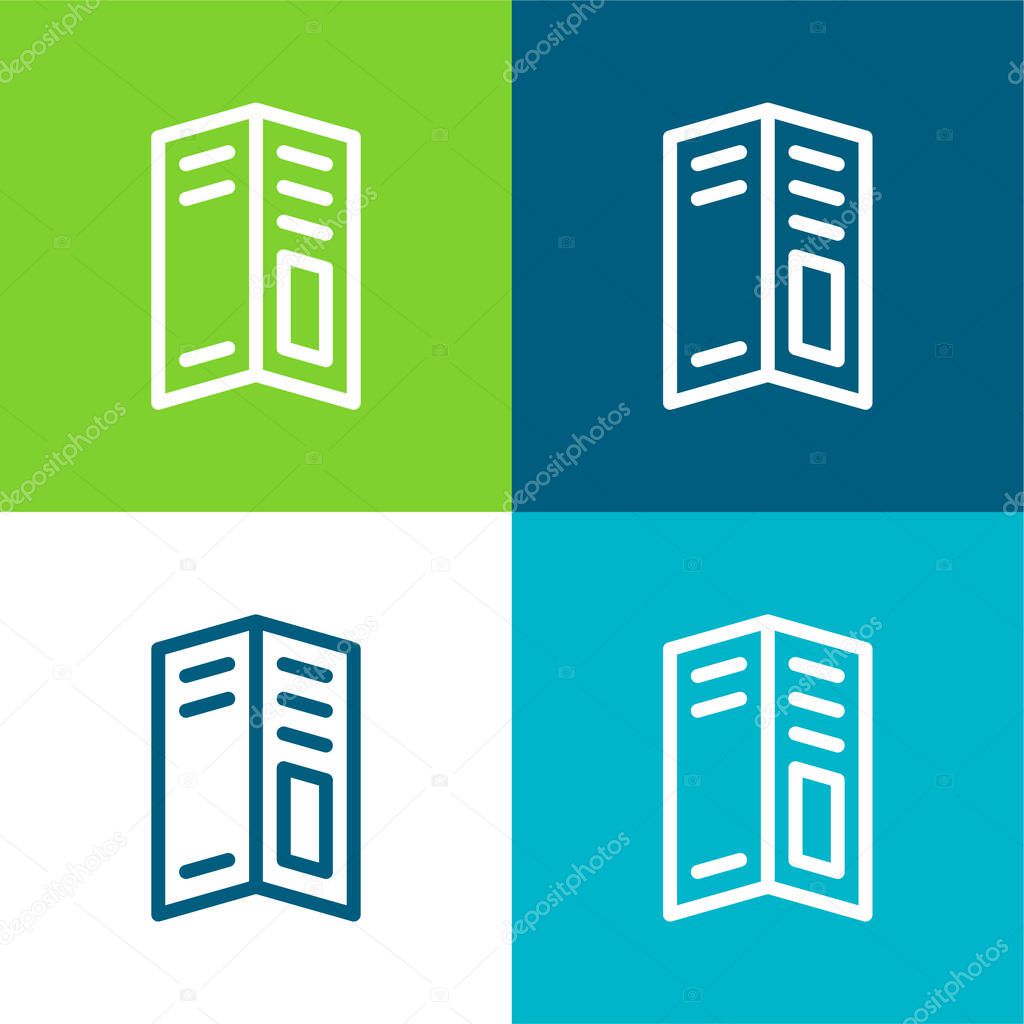 Big Brochure Flat four color minimal icon set