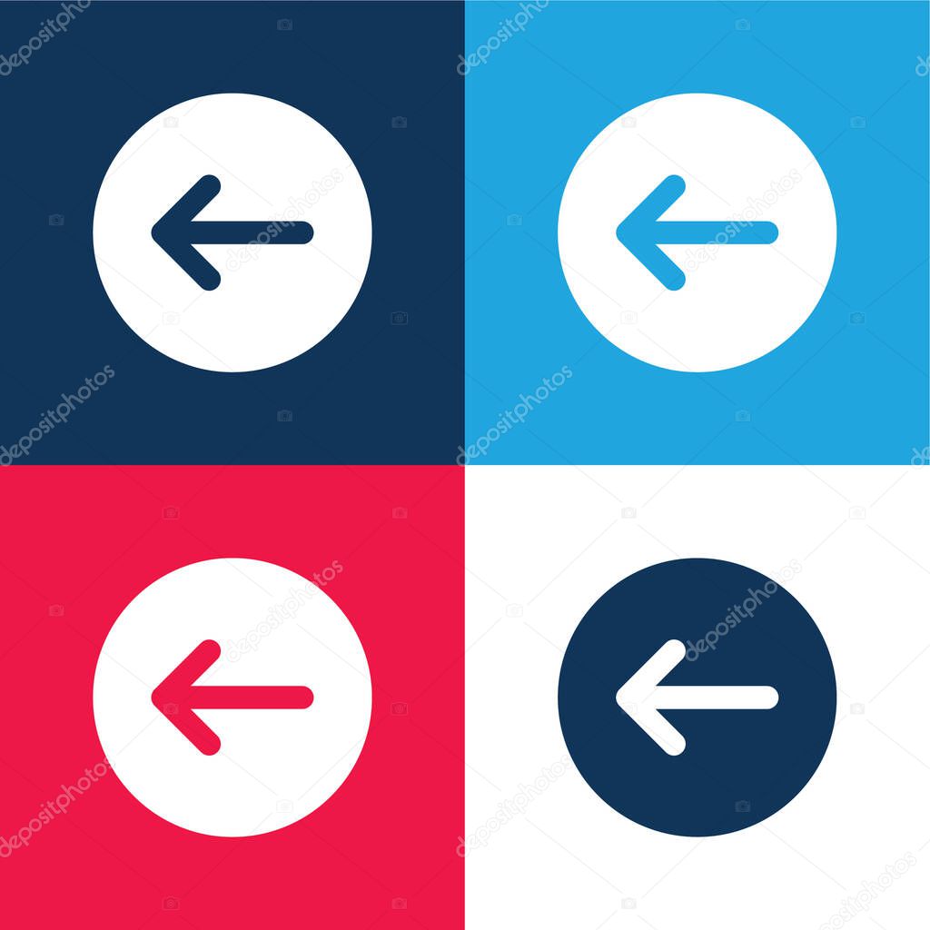 Back blue and red four color minimal icon set
