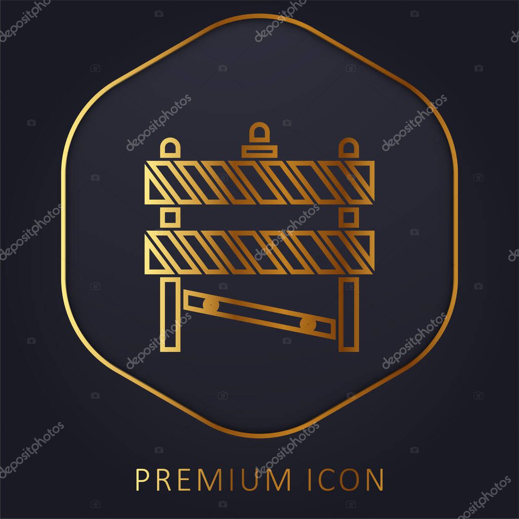 Barrier golden line premium logo or icon