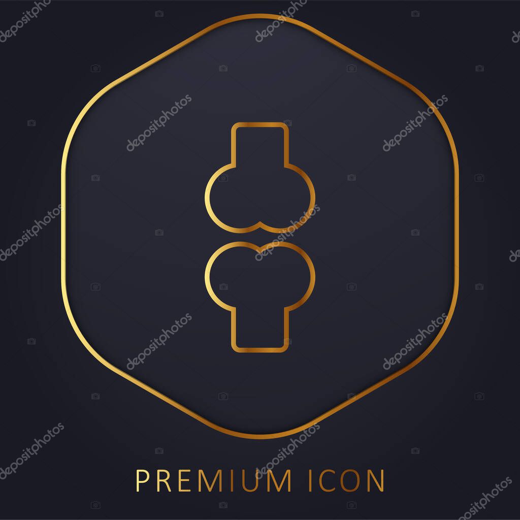 Bone golden line premium logo or icon