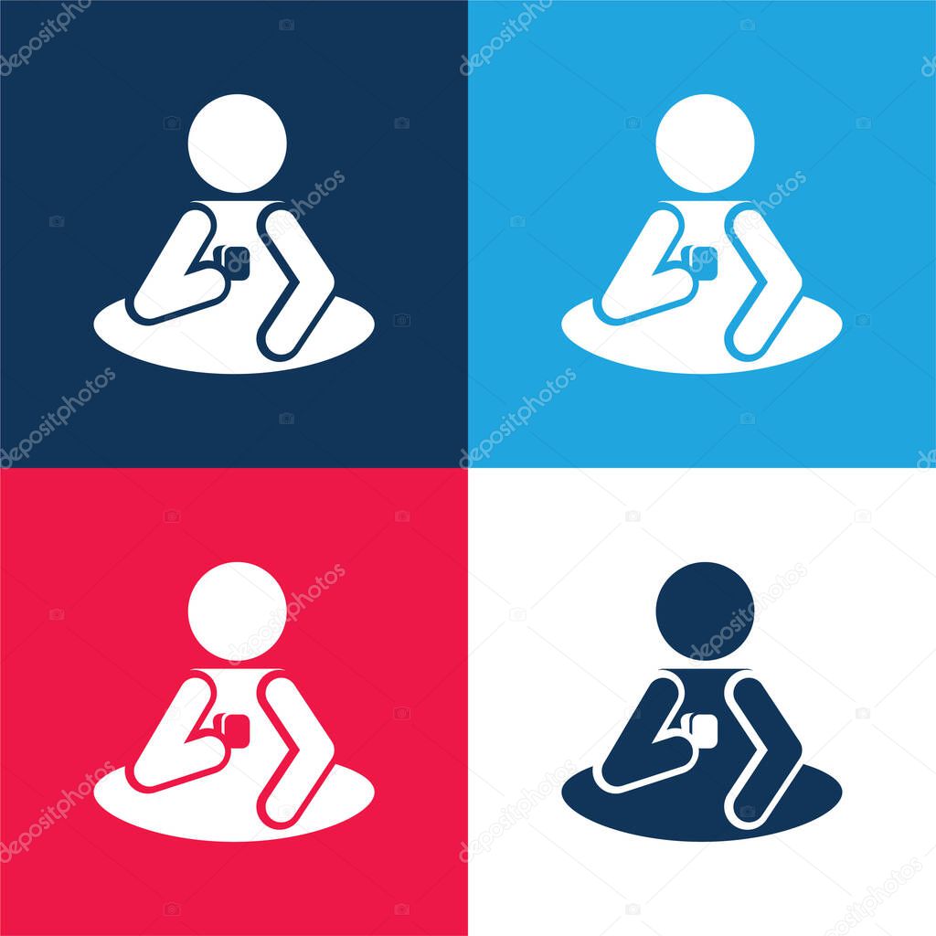 Bridge blue and red four color minimal icon set