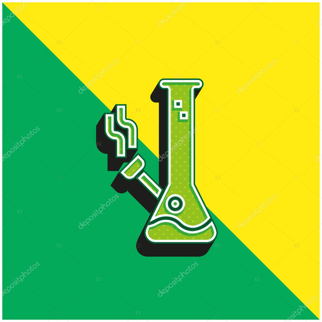 Bong Green and yellow modern 3d vector icon logo