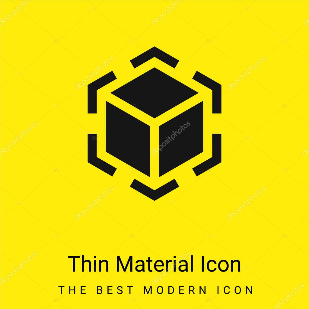 3d Modeling minimal bright yellow material icon