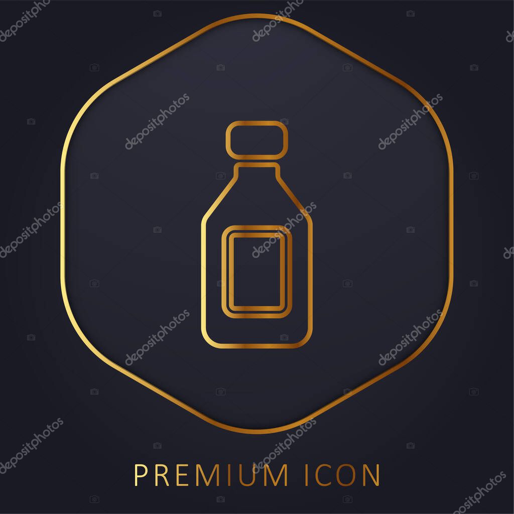 Bottle golden line premium logo or icon