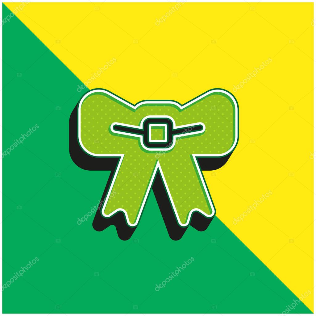 Bow Green and yellow modern 3d vector icon logo