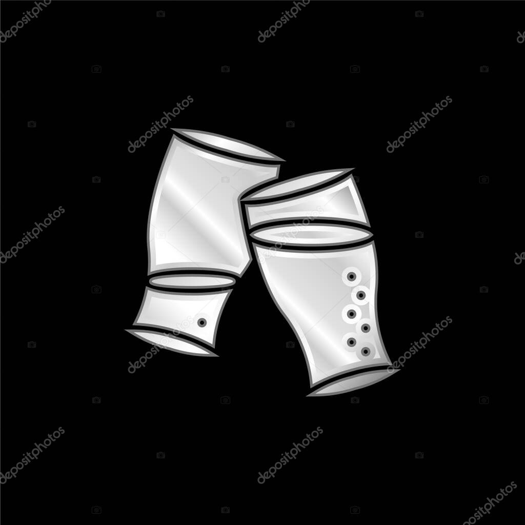 Beer silver plated metallic icon