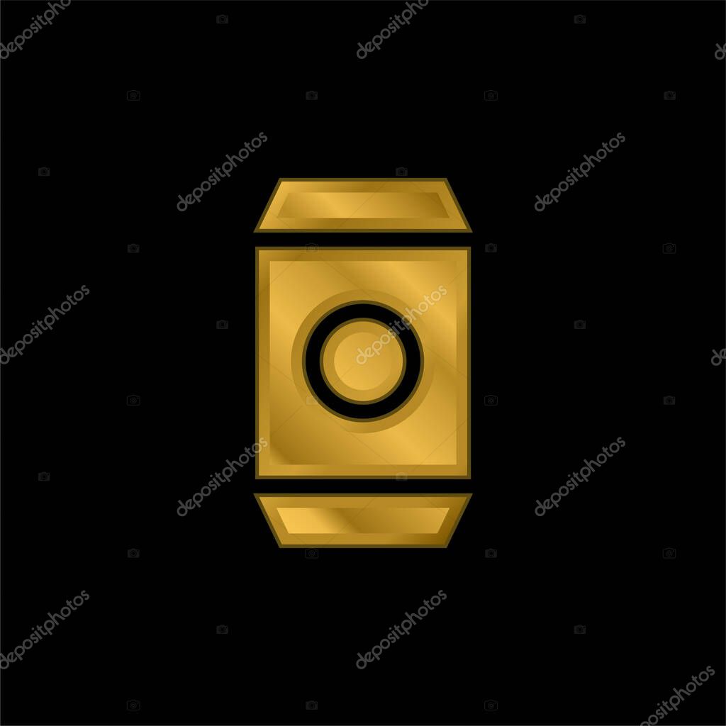 Beverage gold plated metalic icon or logo vector