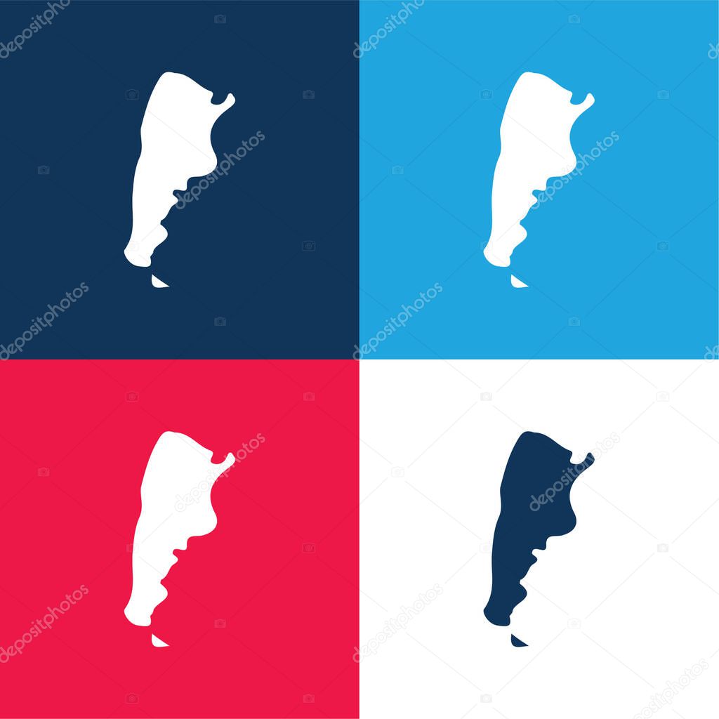 Argentina blue and red four color minimal icon set