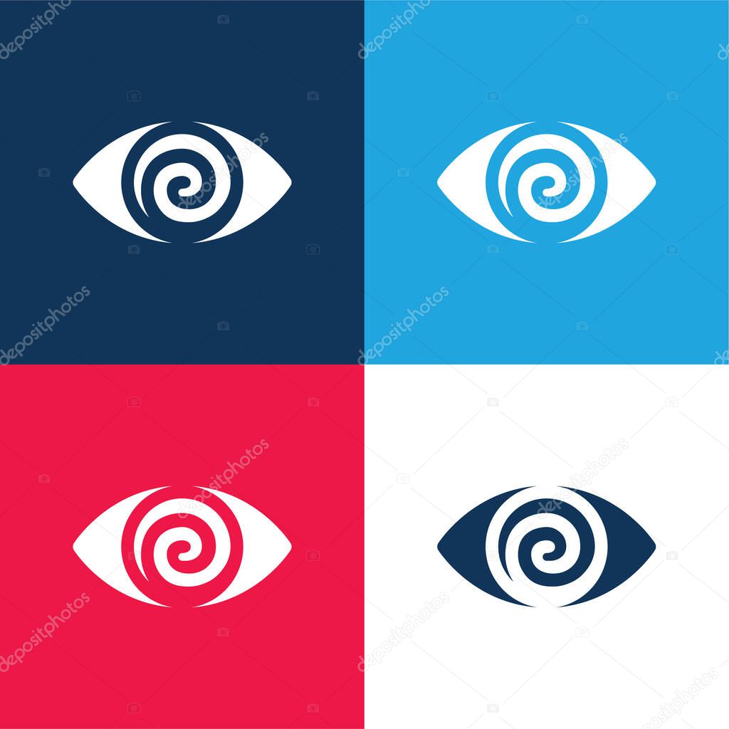 Addiction blue and red four color minimal icon set