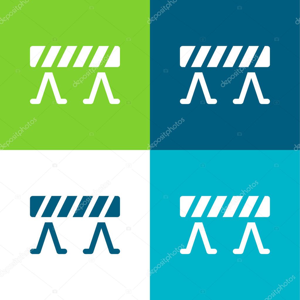Barrier Flat four color minimal icon set