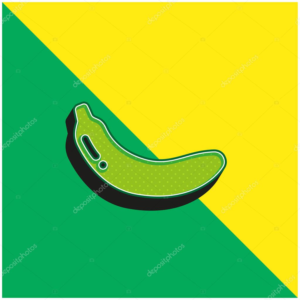 Banana Green and yellow modern 3d vector icon logo