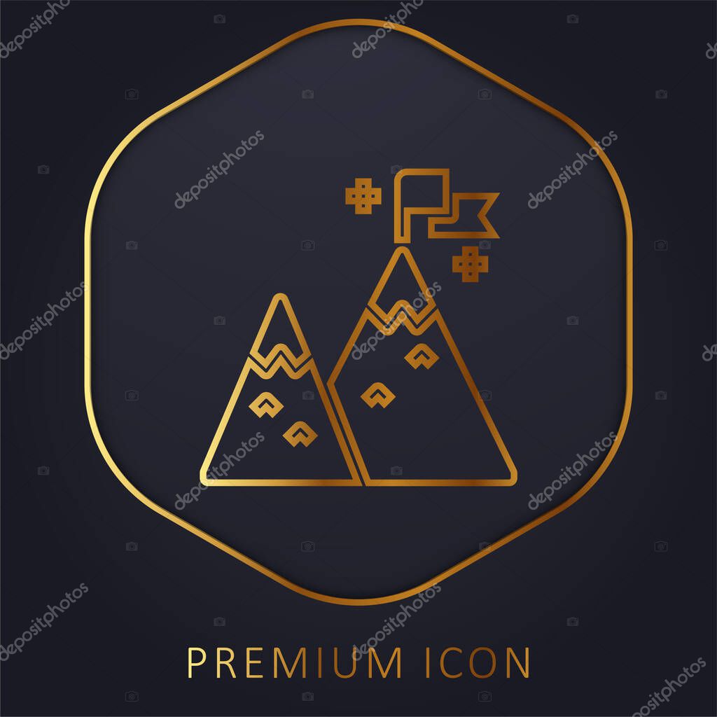 Achievement golden line premium logo or icon