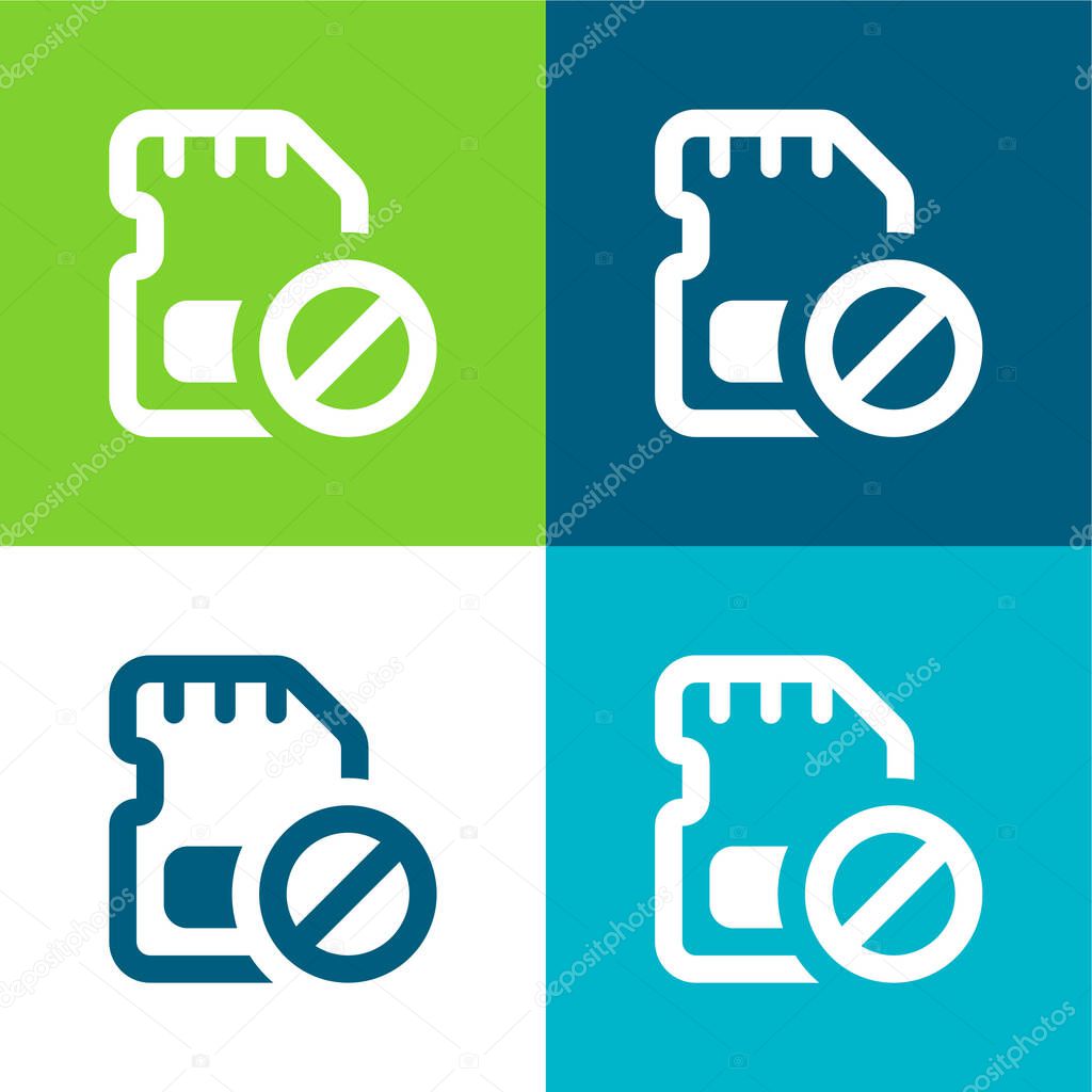 Block Flat four color minimal icon set