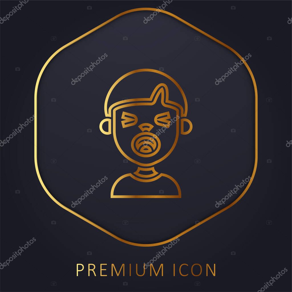 Boy golden line premium logo or icon
