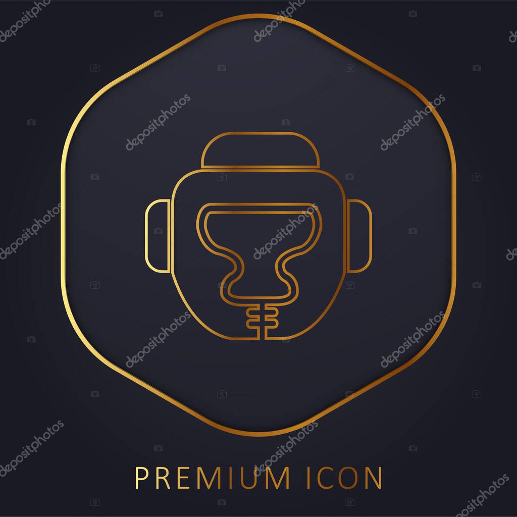 Boxing golden line premium logo or icon