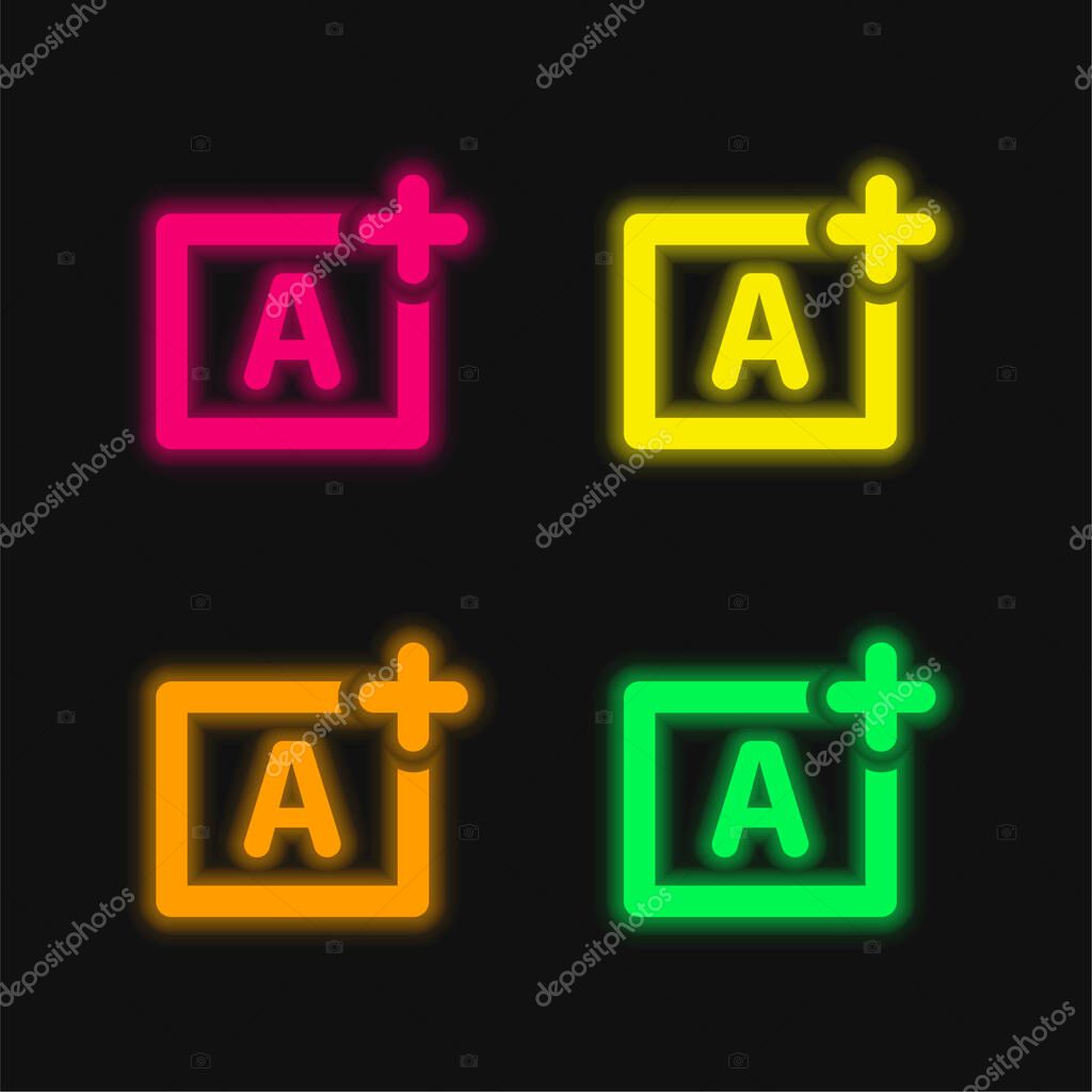 Aperture Priority four color glowing neon vector icon