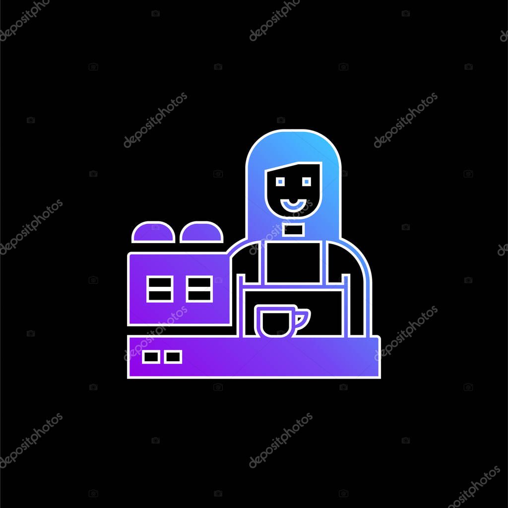 Barista blue gradient vector icon