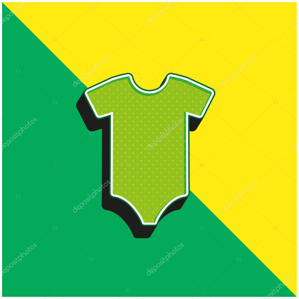 Bodysuit Green and yellow modern 3d vector icon logo