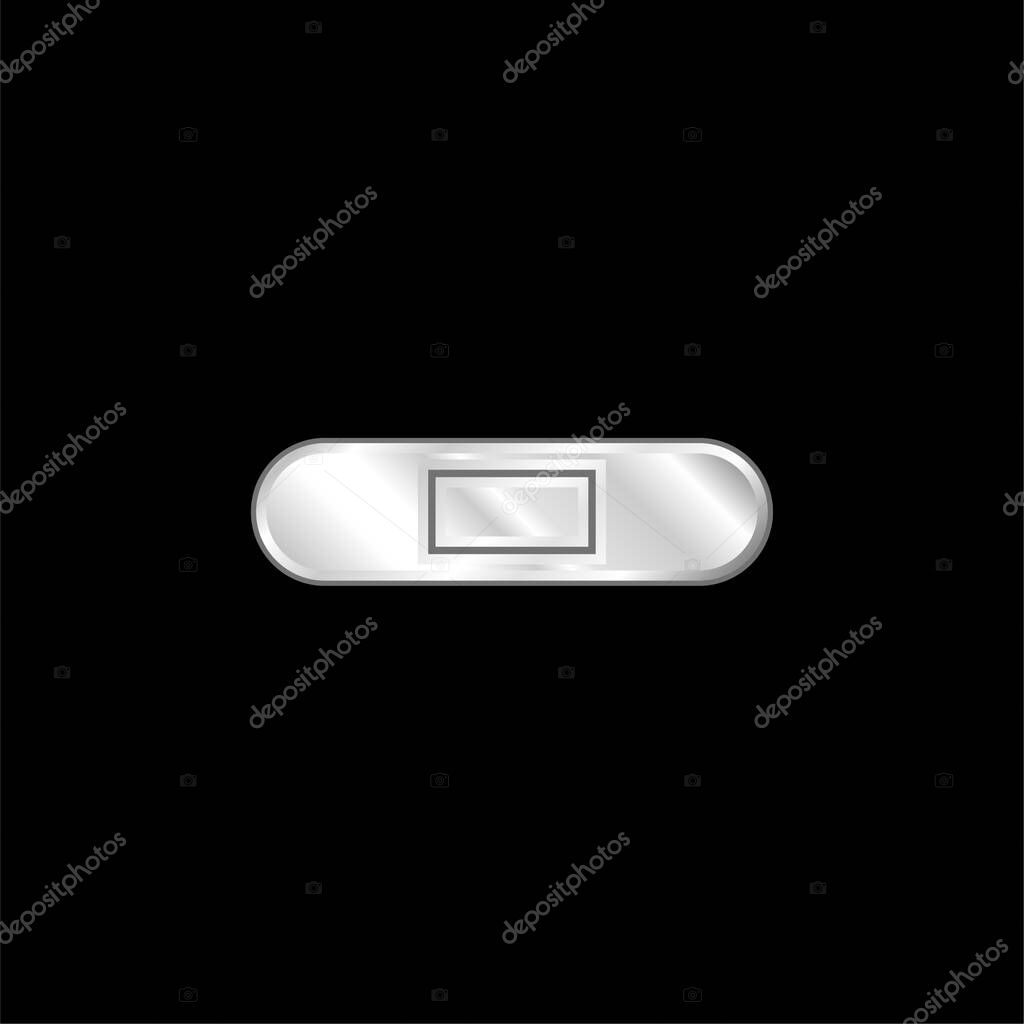 Band Aid Silhouette With White Details silver plated metallic icon