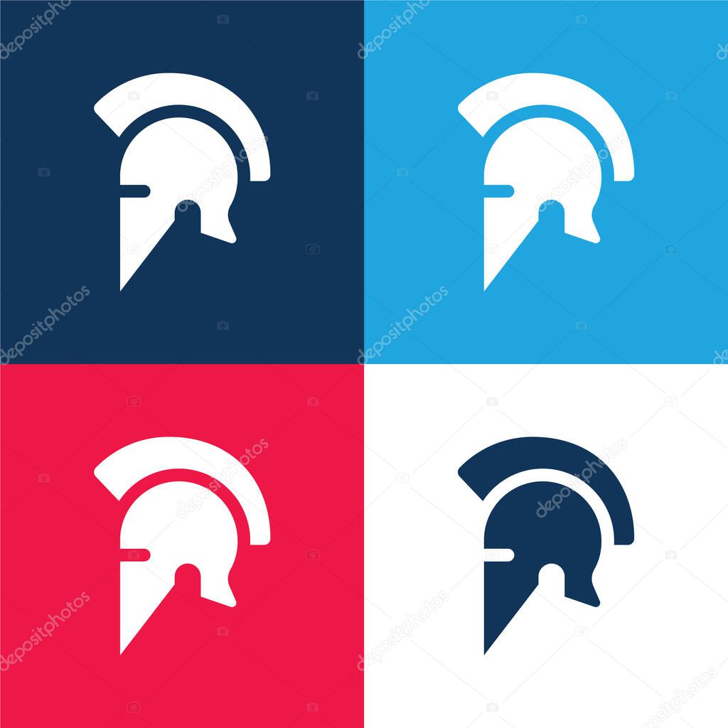 Ares blue and red four color minimal icon set