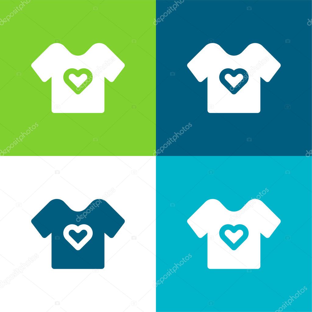 Baby Cloth Flat four color minimal icon set