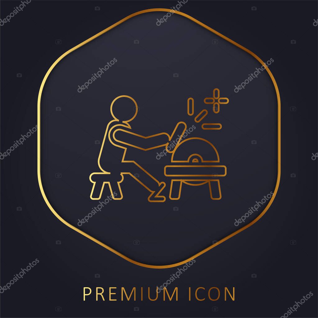 Blacksmith golden line premium logo or icon