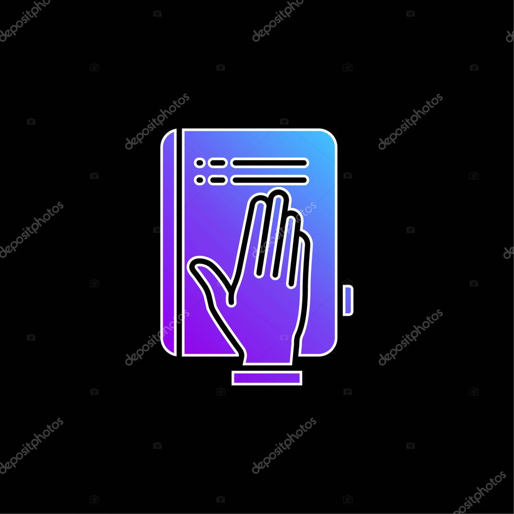 Book blue gradient vector icon