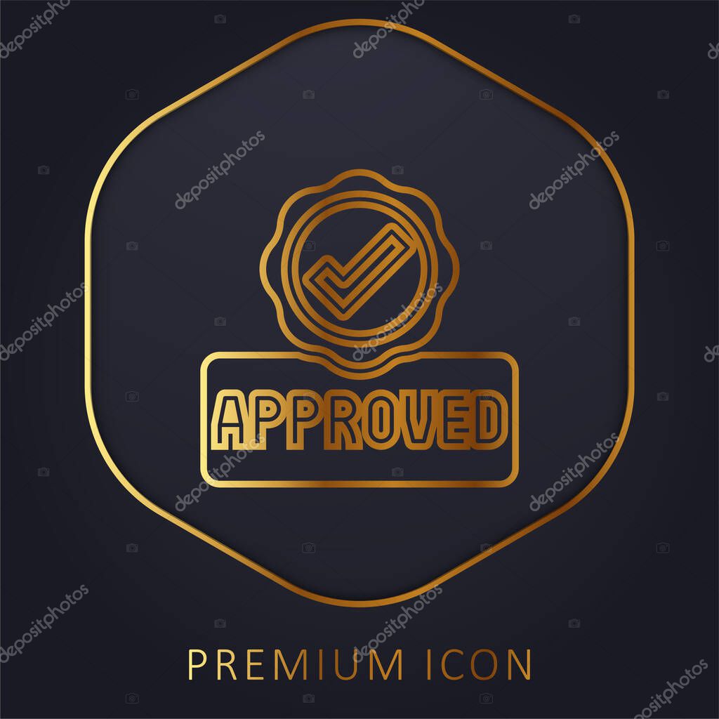 Approved golden line premium logo or icon