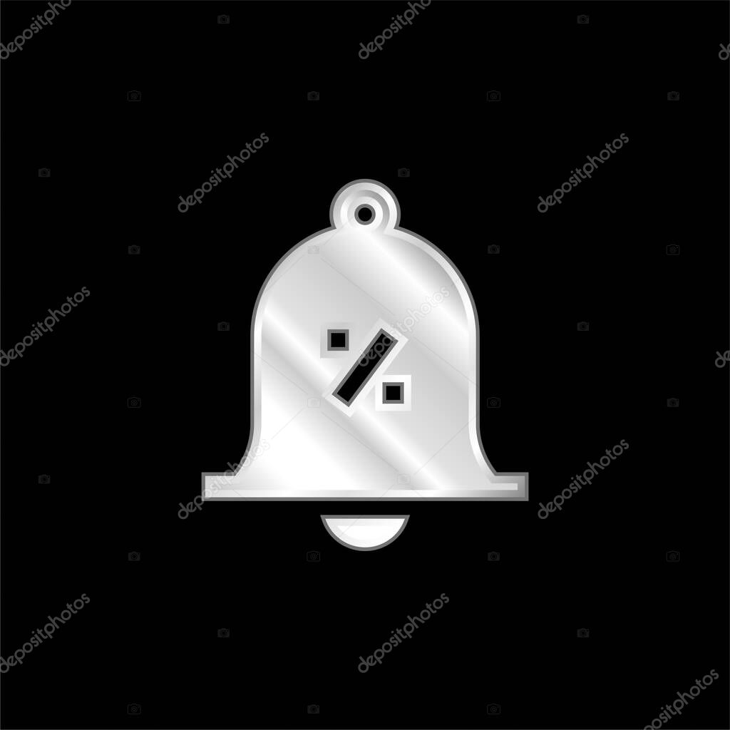 Bell silver plated metallic icon