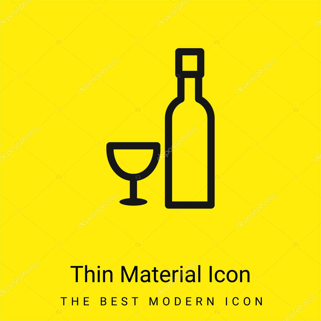 Bottle And Glass minimal bright yellow material icon