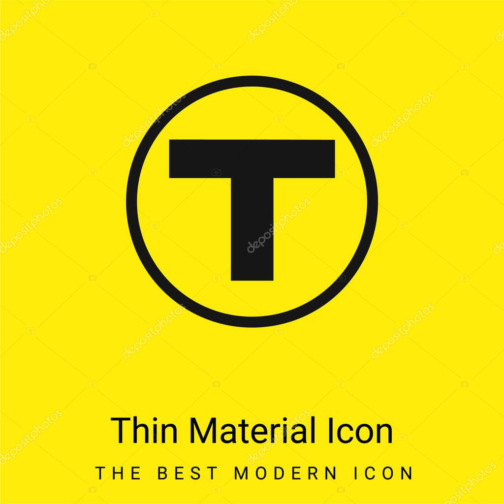 Boston Metro Logo minimal bright yellow material icon