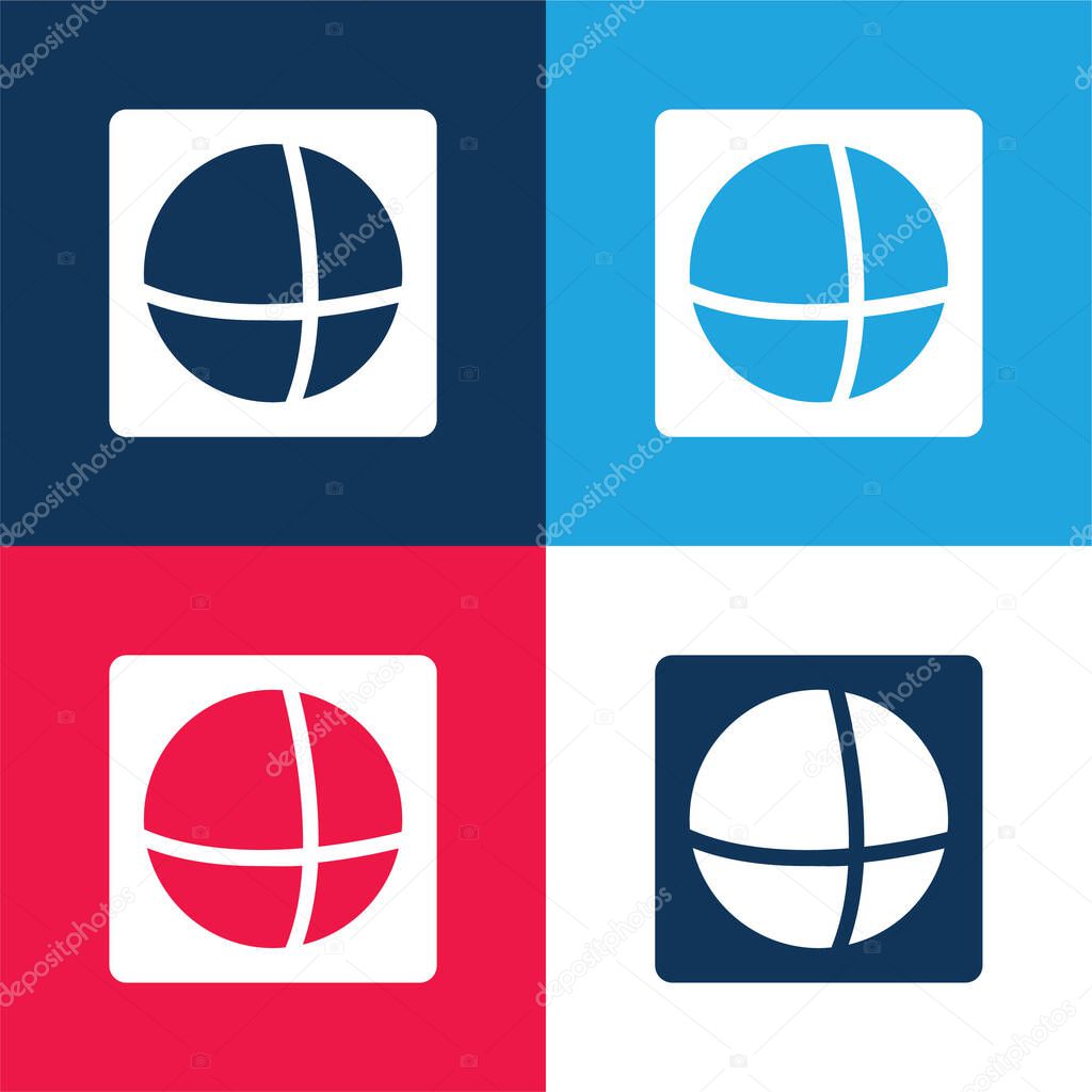 Ads Of The World Logo blue and red four color minimal icon set