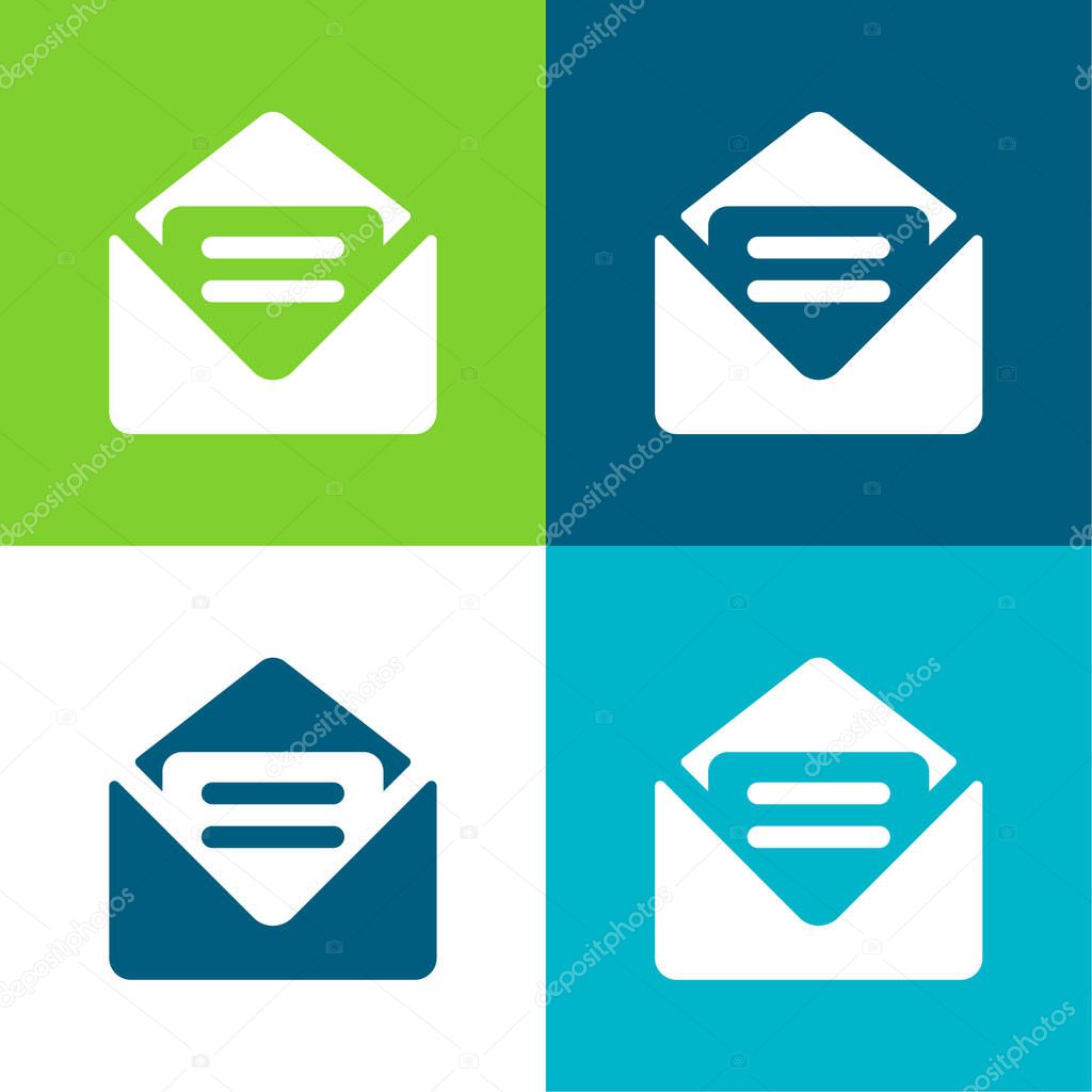 Big New Email Flat four color minimal icon set