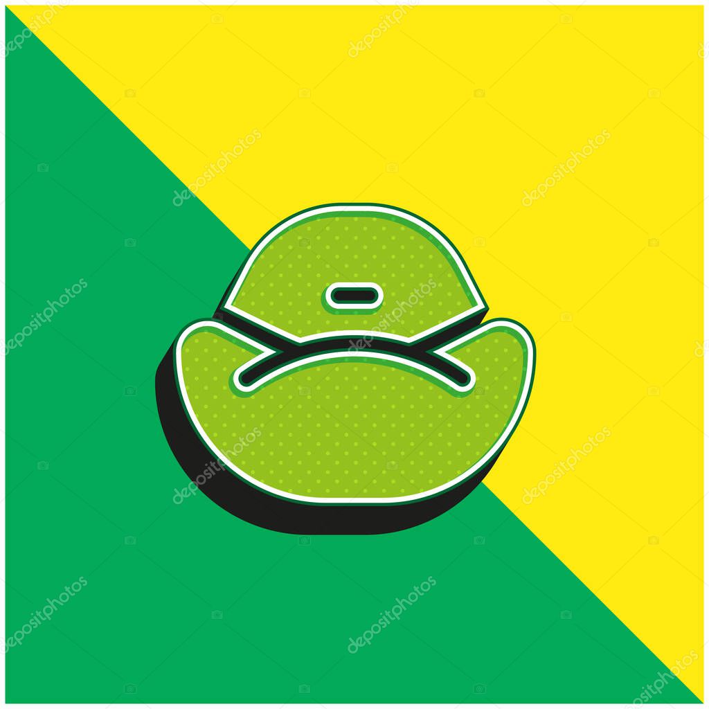 Bean Bag Green and yellow modern 3d vector icon logo