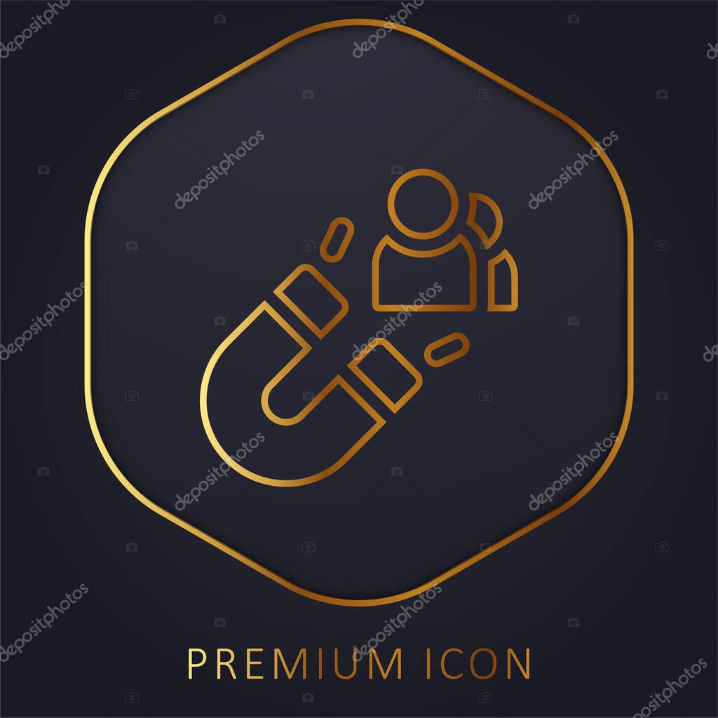 Attract Customers golden line premium logo or icon