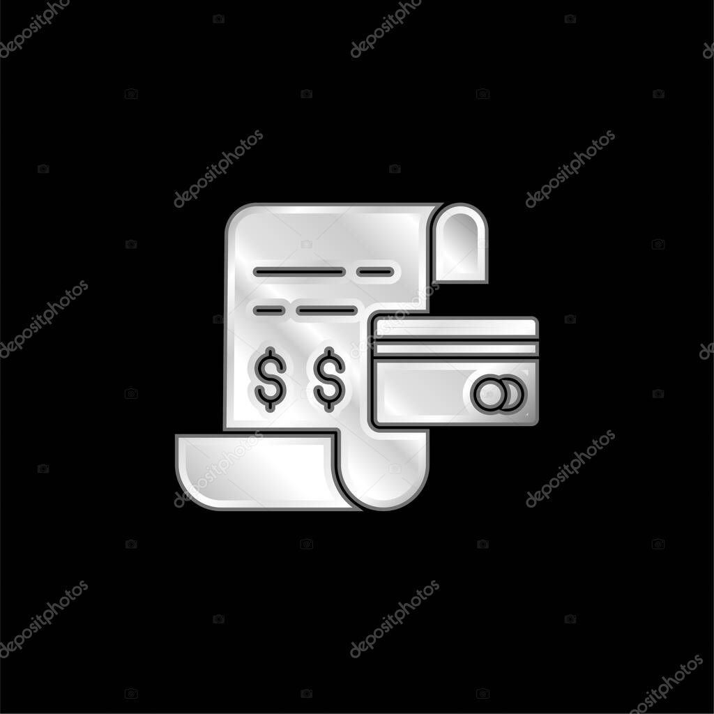 Bill silver plated metallic icon