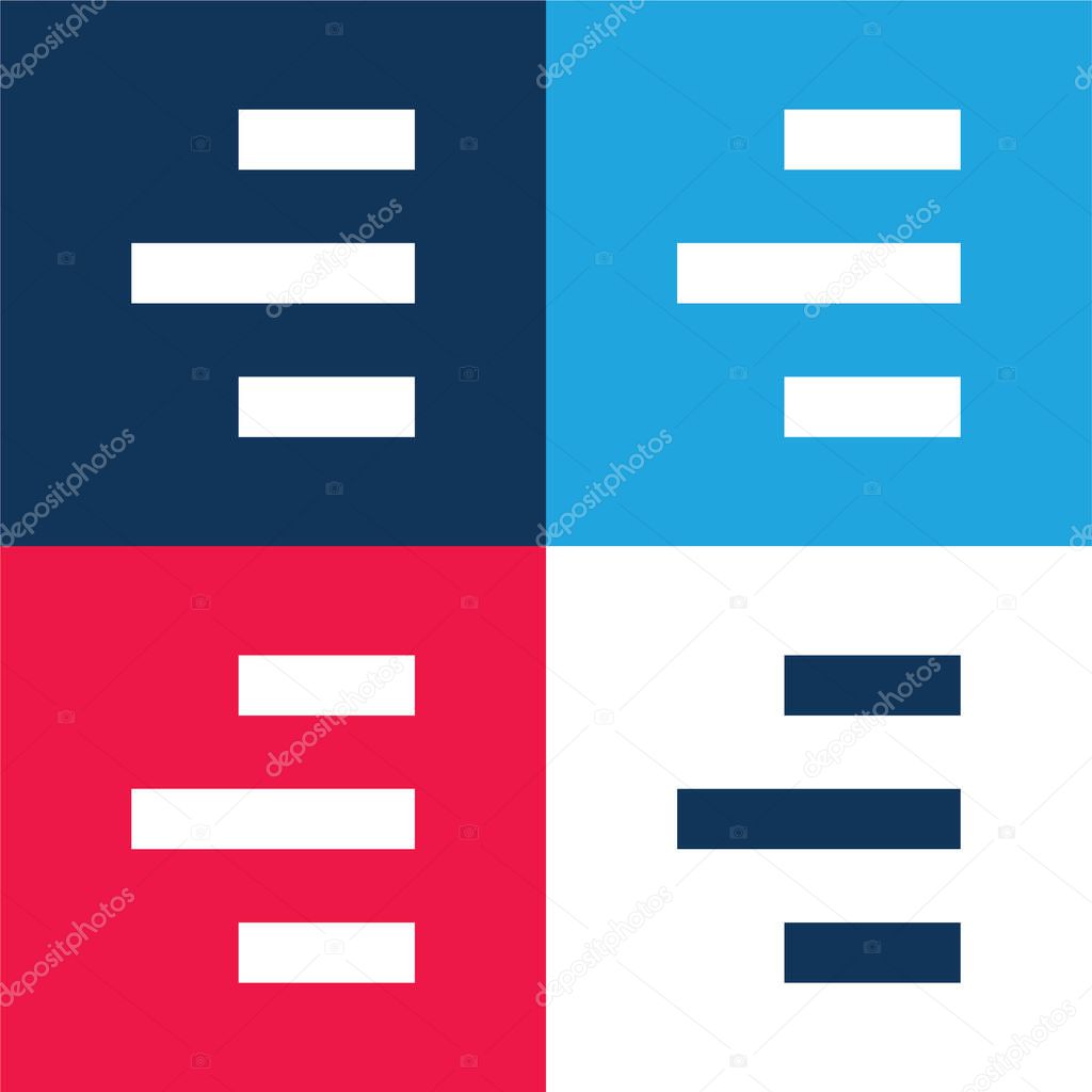 Alignment To Right Side blue and red four color minimal icon set